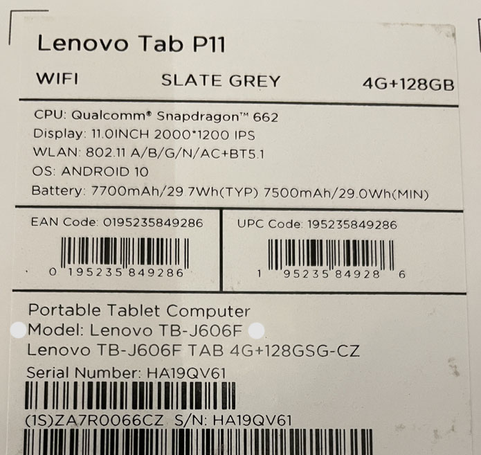 Model Lenovo